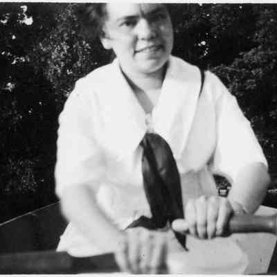 Ellen Martin at the Eaton Rapid Camp Grounds in 1917.