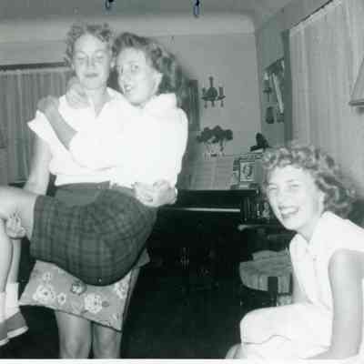 Kay Gallegly, Pat Millar and Charlotte Held at Pat Millar's PJ Party on Sep. 08 1954.