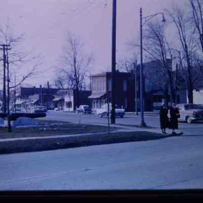 Maina nd MOnroe, looking SW. 1959. Slide.