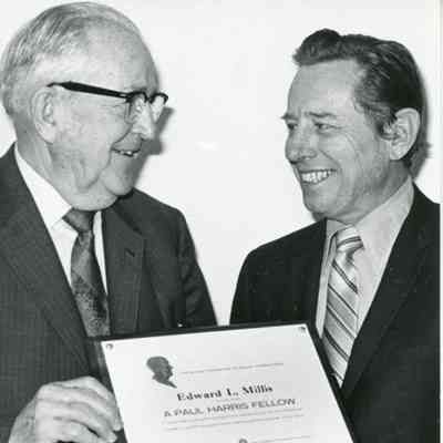 Edward Millis getting a Paul Harris Fellow Award