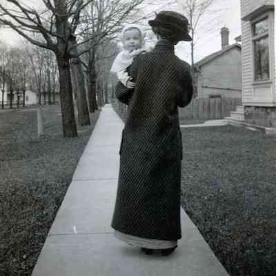 Mrs. James Stevens and George Harold Stevens on April 4, 1914.