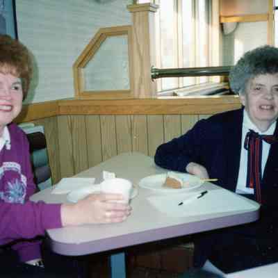 Georgianna Potter of Georgies Cakes and Joyce Pandel of McDonald's in 1994.