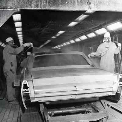 Car being painted in Wayne Assembly Plant