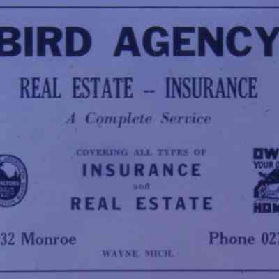 1947 Ad. Bird Real Estare and Insurance Agency.