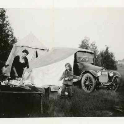 Jennie and Mary Ellen Taylor at the tourist camp in Alpena, MI. This photo is from the Warner Collection.