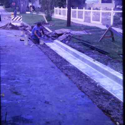 Working on New Curbing. Sept. 1962