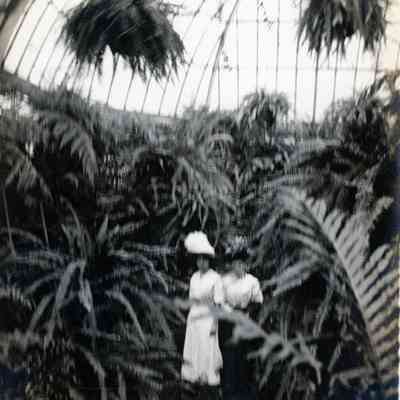 Annabell Erwin and Annie Martin in the conservatory at Belle Isle on Aug. 22, 1912.