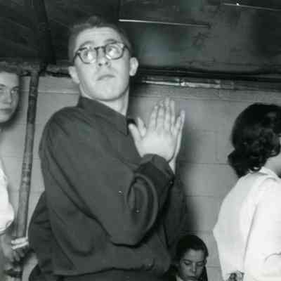 Fred Watson, Kermit Krum, Bill Bird and Helen Gordon, 'Our Town' Play Cast at the After Party on March 05, 1953.
