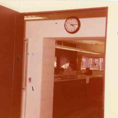 Joan Fields Butler at counter.