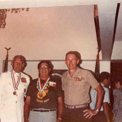 4 star gen louis H. Wilson, Edwin J. Grajek and 3 star gen. Norman H. Smith. Edwin was presented a Medal for his services.