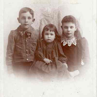 Elton Brown (8), Laura Brown (12) and Letha Brown (2) in 1893-1894.