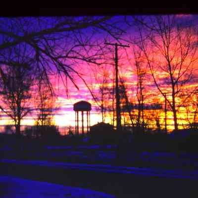 Sunset Feb 1961 - Forest Park Watertower