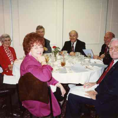 From Left to Right; Dale Butler, Kay Butler, Bob Butler, Dale Weston, Bus Stein, Phyllis Stein. At the front of the table is Rita and Harold Dietrich.
