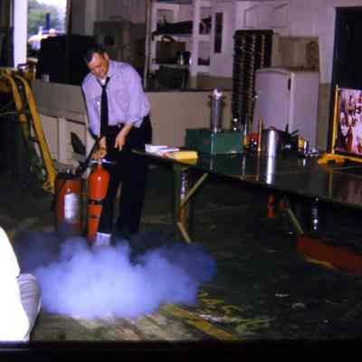 Fire Marshall doing a demonstration