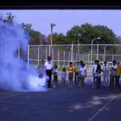 Police Department Tear Gas Demonstration in Goudy Park