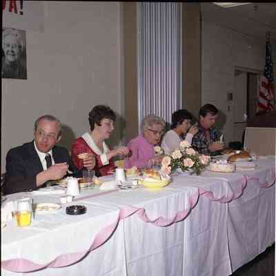 Ida Doletzky in pink dress.