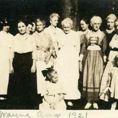 Ladies Aid Meeting on August of 1921. Photo taken at corner of Old Methodist Church.