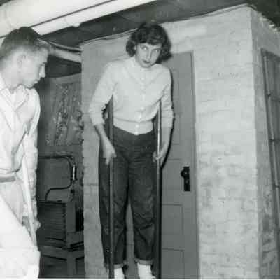 Don Ferguson and Carol Chedester at Maxine Barton's Party after the Wayne verses Dearborn Football Game on Nov. 6, 1953.