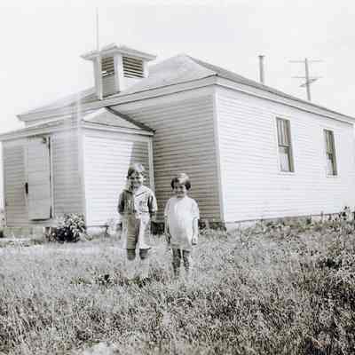 Cory School. 1928. Last yea rold school was used. Harold Berrnard Mcquile 8years old, Helen Charity Mcquile 6 years old.