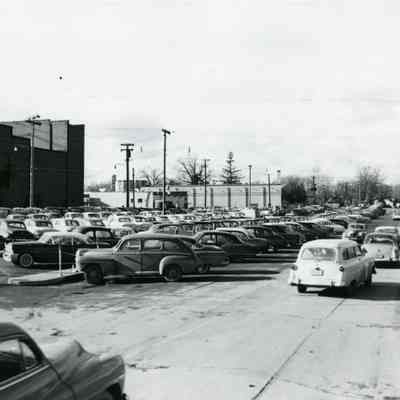 Parking Lot behind Michigan Avenue Businesses 1954