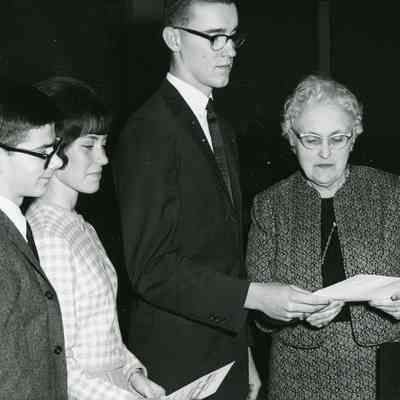 Teacher Marian Morse and Students