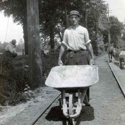 Workmen on DUR tracks