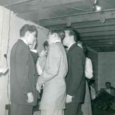 Jay Moore, Chuck Sojack and Jim Plagens, 'Our Town' Play Cast at the After Party on March 05, 1953.