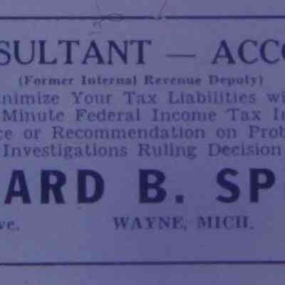 1947 Ad. Edward B. Spisak Tax Consultant and Accountant at 34923 Michigan