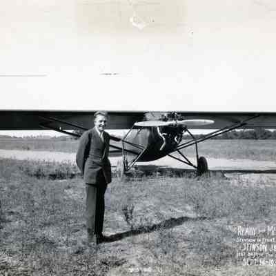 Eddie Stinson in front of the Stinson Junior on Sept. 14, 1928. Photo by the L.L Ball Studio.