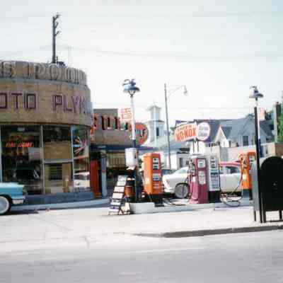 35021 Michigan - A.S. Pooles Gulf station Desoto Plymouth Dealership