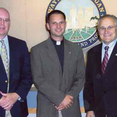 Chief Williams, Chaplain Gruenhagen, Mayor Al