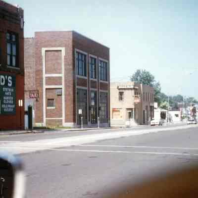 Michigan at Monroe Street looking SW towards Biddle. 1957