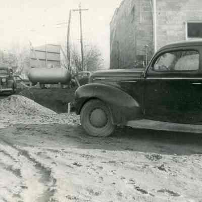 Killins started stone surfacing parking lot on Oct. 15, 1949.
