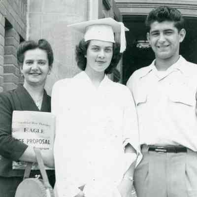 Mrs. Robinson (Bud's Mom), Gwen Johnson '52', and Bud Welcher '53'