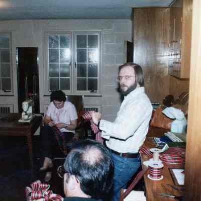 Father Tim Pelc Helping with Decorations