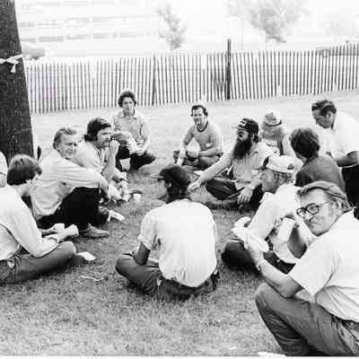 D.P.W Workers Eating Hotdogs