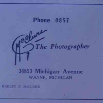 1947 Ad. McClure Photography. Harley H. McClure