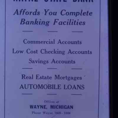 Wayne State Bank Ad