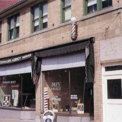 Steinhauer Realty and insurance, Dales barber Shop, Jamieson Block
