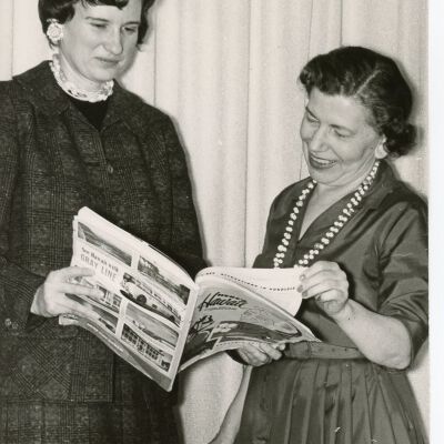 Helen Bird Librarian on Right