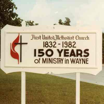 Sign made by Woody King and Dave Orwin.