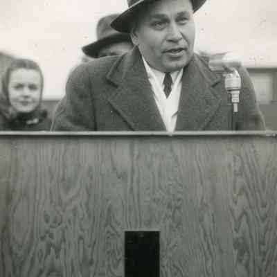 Rev. Wilbur Bloom at Ground Breaking 1947