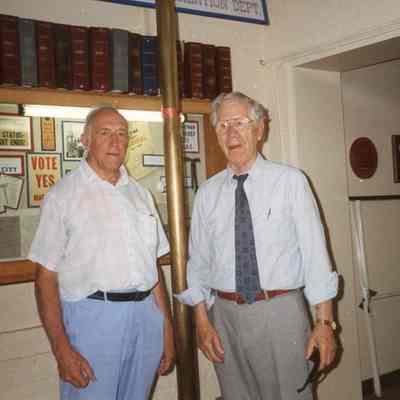 Russell Johnson and Hank Goudy inside Museum 1993