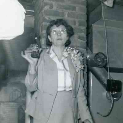 Mrs. Letha A. Rice, 'Our Town' Play Cast at the After Party on March 05, 1953.