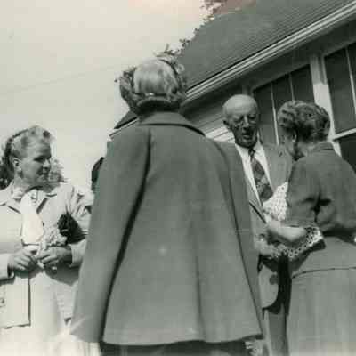 Hayti School ReunionRay Swegles talking to Helen (Killen) Snyder at right.