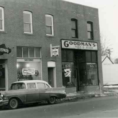 1959. Shoe Repair, Goodmans Feed & Seed. Faced Michigan