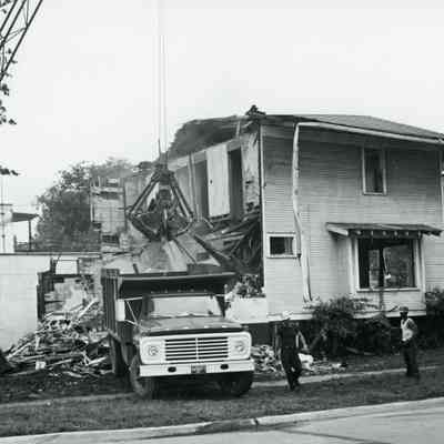 Tearing down house. July 20, 1972.