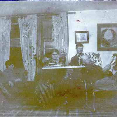 A family in their parlor.