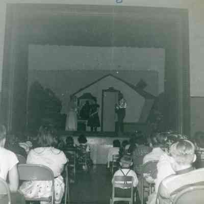 Barb Hileman, Annette Hartman and Randy Anderson at the Children's Theater for 'Little Red Riding Hood' in March of 1955.