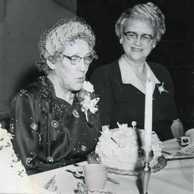 Anna Cady Butler and Lea Shoemaker at the Methodist Church on 03/03/1953.